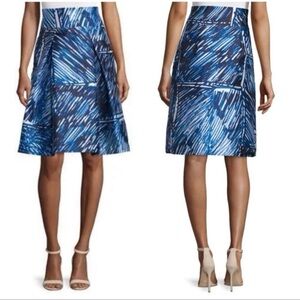 Milly Scribble Print A-Line Midi Skirt